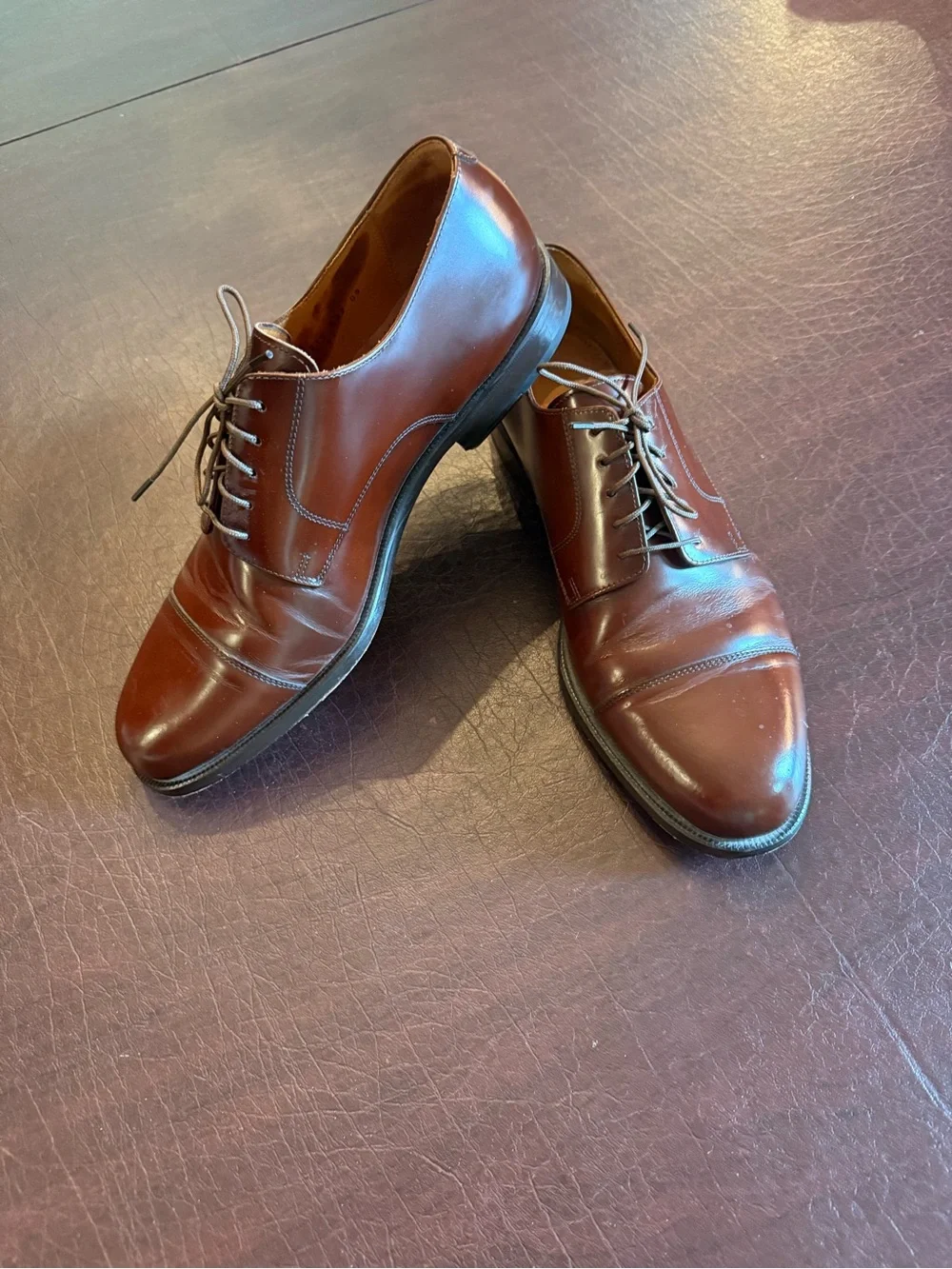 Men's Brown Leather Cole Haan Cap-Toe Oxford Dress Shoes